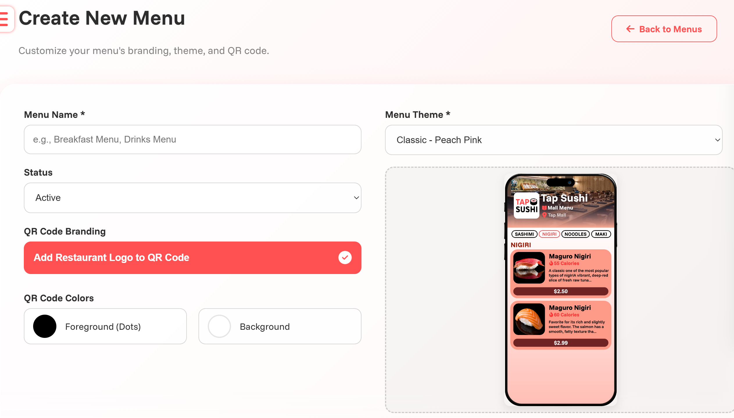 Customization Interface